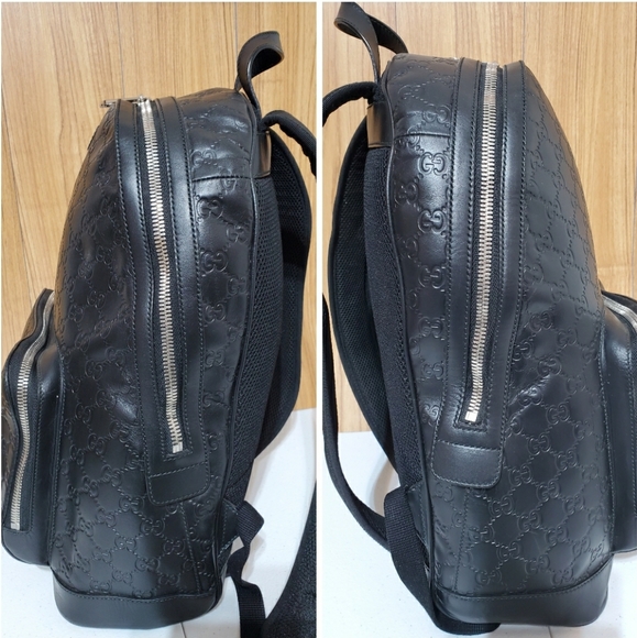 Gucci Black Signature Leather Backpack - Picture 5 of 12